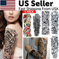 5Pcs Large Temporary Body Art Arm Tattoo Sticker Sleeve Man Women