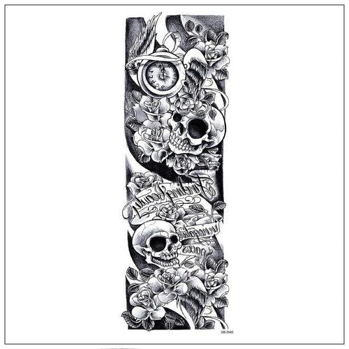 5Pcs Large Temporary Body Art Arm Tattoo Sticker Sleeve Man Women