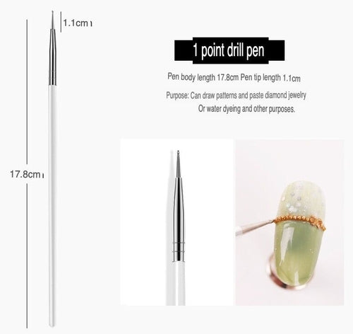 20PCS/Set Nail Art Design Dotting Painting Drawing Polish Brush Pen