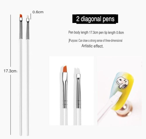 20PCS/Set Nail Art Design Dotting Painting Drawing Polish Brush Pen