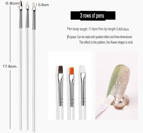20PCS/Set Nail Art Design Dotting Painting Drawing Polish Brush Pen
