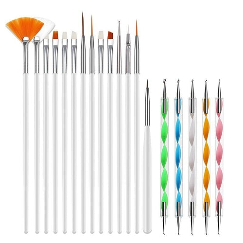 20PCS/Set Nail Art Design Dotting Painting Drawing Polish Brush Pen