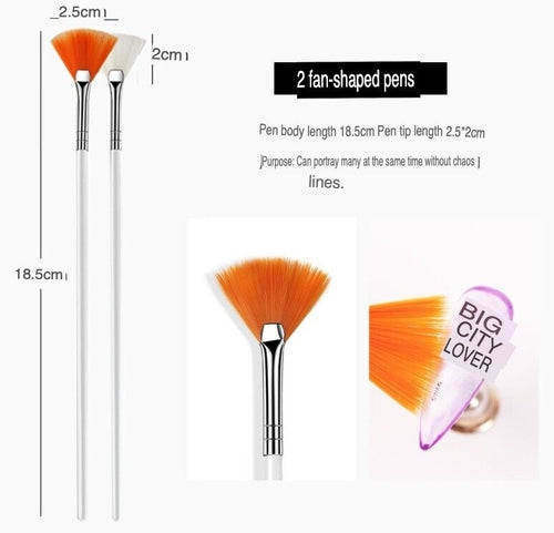 20PCS/Set Nail Art Design Dotting Painting Drawing Polish Brush Pen