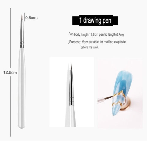 20PCS/Set Nail Art Design Dotting Painting Drawing Polish Brush Pen