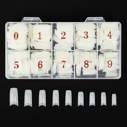 Beuniar 500PCS Acrylic Nail Tips French Artificial False Tip for