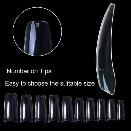 Beuniar 500PCS Acrylic Nail Tips French Artificial False Tip for