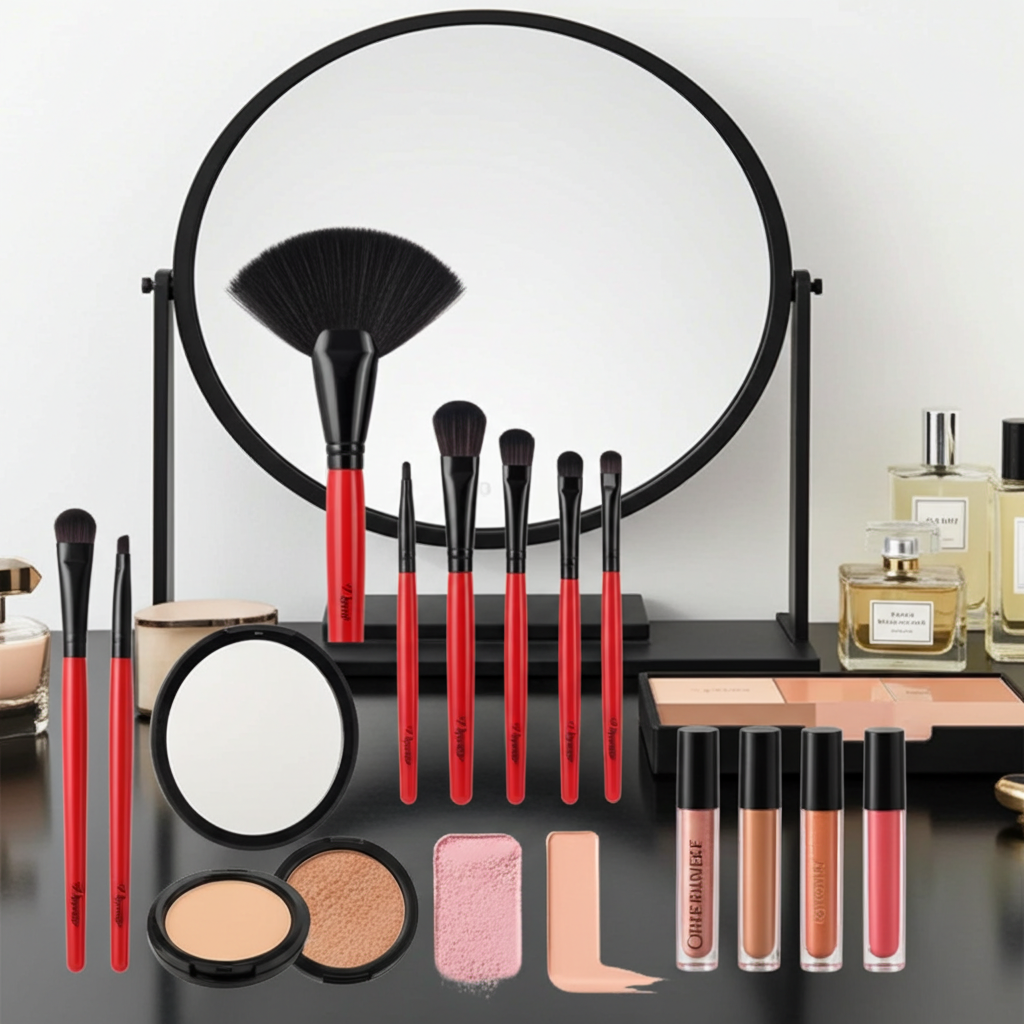 32 pieces concealer eyeshadow makeup brush set with bag